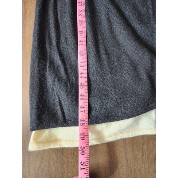 Shi Cashmere Scotland Double Layer Black & Cream Knit Long Cape Shawl Wrap OS - Picture 7 of 8